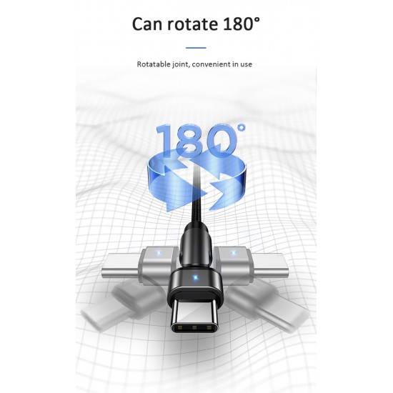 USAMS καλώδιο USB-C σε USB SJ477, περιστρεφόμενο βύσμα, 2A, 1m, πράσινο