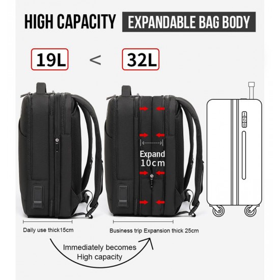 ARCTIC HUNTER τσάντα πλάτης B00345-BK με θήκη laptop 15.6