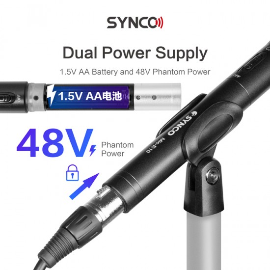 SYNCO μικρόφωνο χειρός SY-E10-MIC, δυναμικό, καρδιοειδές, XLR, μαύρο