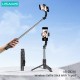 USAMS selfie stick US-ZB256 με τρίποδο, έως 113cm, Bluetooth, μαύρο